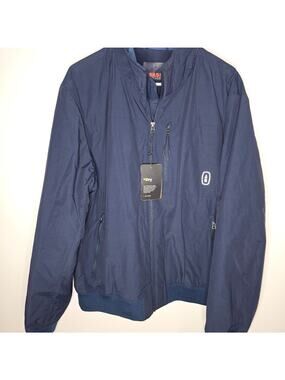 Bass Outdoor Full Zip Bomber Jacket Men's L Blue Stand Collar NWT